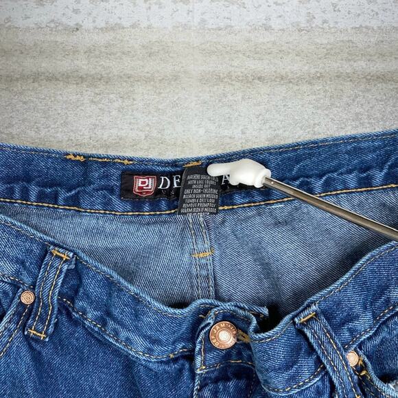 Vintage Skater Wide Leg Jeans Def Jam Medium Wash Baggy Denim Embroidered Y2K - Picture 5 of 5